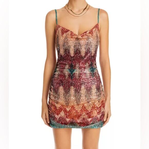 Ramy Brook Nia Mini Dress Allover Sequins Women’s Sz 2 - Picture 1 of 12